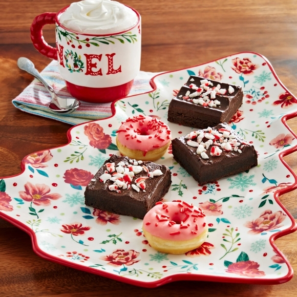 🎄 New Pioneer Woman Merry Meadow Red Christmas Tree Platter - Picture 6 of 6